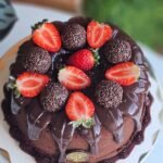 Bolos Vulcão de Chocolate com Morango