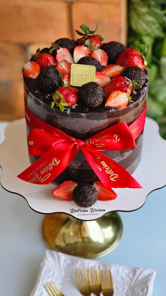 Cake Chocolate Com Morango